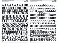 MECANORMA Dry Transfer Lettering Sheet, Letraset 580 ASTER DEMI 15mm