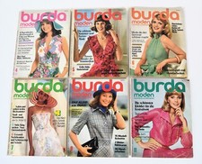 Burda Moden 70er Mode 6 x Heft Zeitschrift 1973 mit Schnittbögen Magazin Nähen