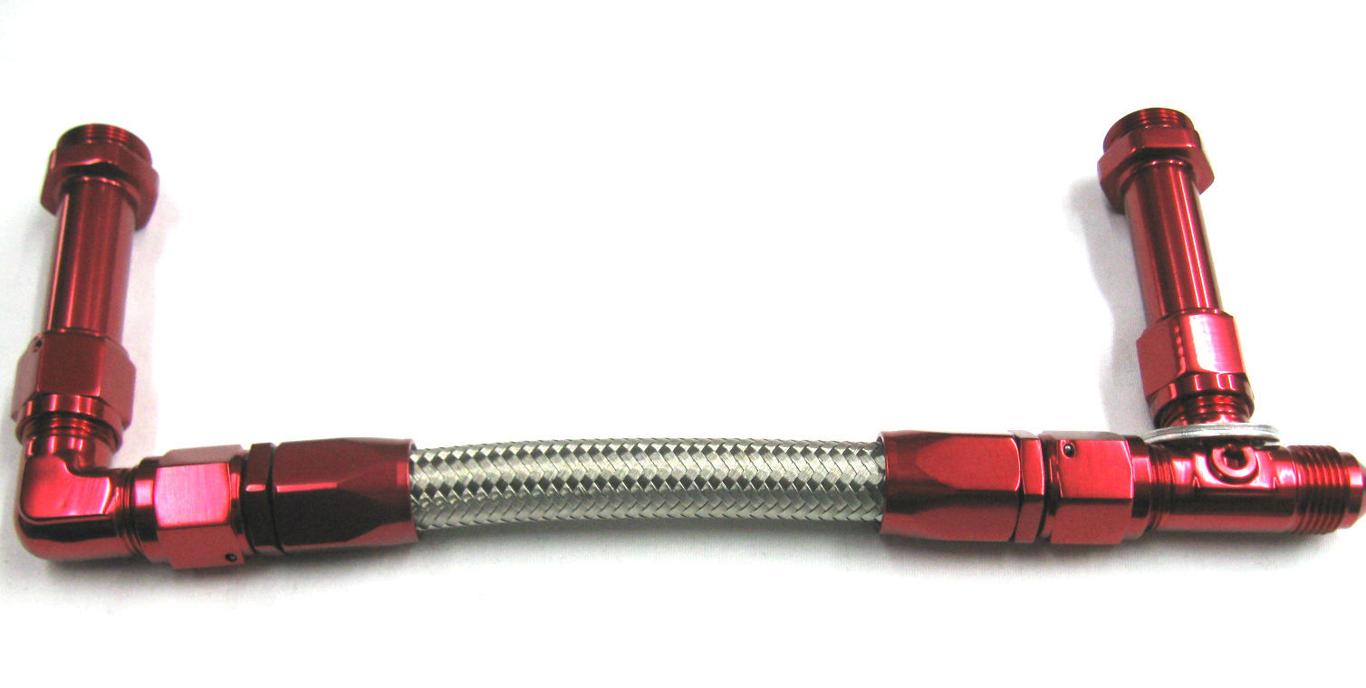 08 AN Holley 4150 Dual Feed Carb Fuel Line Kit Show Polished Red w