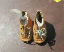 Antique Doll Clothes Shoes Leather Soft Lace Up French German Original Size 8