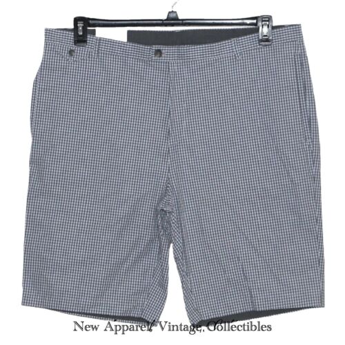 CALVIN KLEIN Men's Size W40 Dressy-Refined Gingham Chino Shorts, Mid-Rise Waist