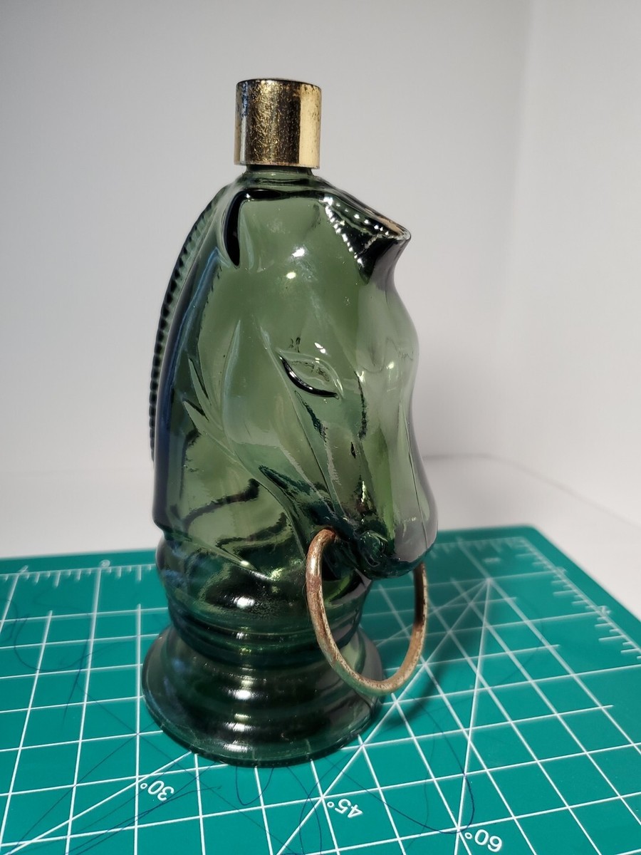 Vintage Avon Aftershave Cologne Bottle Wild Horses Empty Green