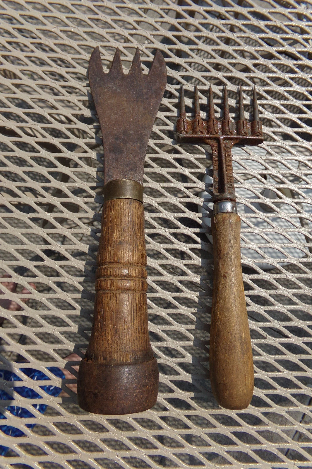 2 Primitive Antique Ice Picks/Butcher Meat Tenderizers ~ Williamson Newark NJ