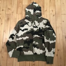 BAPE Full zip hoodie woodland camo a bathing ape NIGO Green Size L