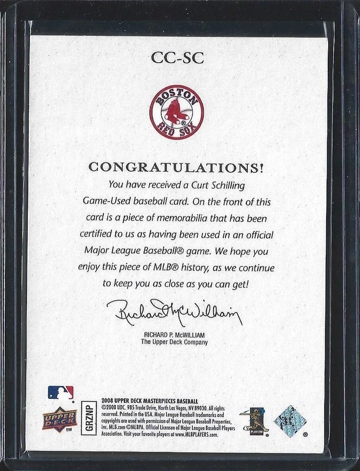 Curt Schilling - 2008 Upper Deck Masterpieces #CC-CS - Captured on Canvas Relic - Image 2 of 2