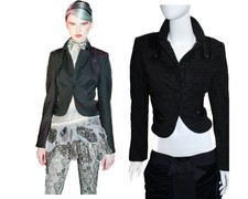 Christian Lacroix * Runway 2003 Black Boucle Satin Harness S&m Jacket 38 6