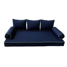  COVER ONLY -S3 Daybed Mattress Bolster Pillow Covers Contrast Trim Twin AD101