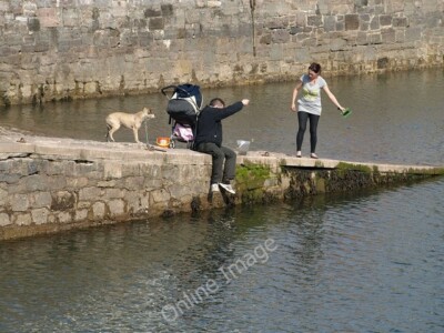 Photo 6x4 Crabbing, Torquay Harbour Well, it's worth a try, consider c2010