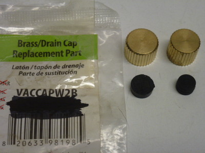 HOMEWERKS BRASS DRAIN CAP, 5/16'' & 3/8'', 2-Pk, #VACCAPW2B