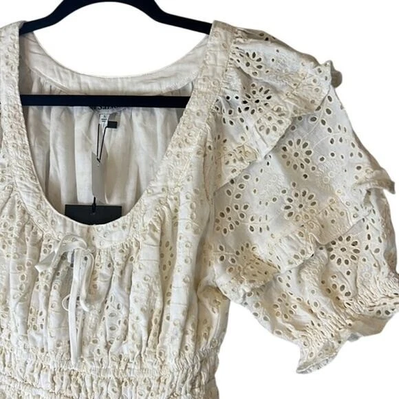 OFF WHITE Mini abito da donna bianco crema En Saison Off taglia small nuovo con etichette!