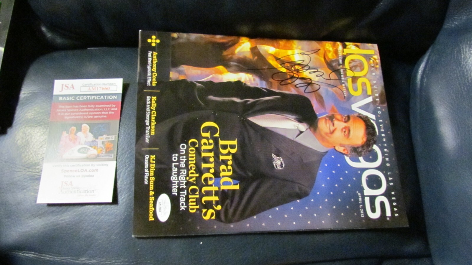 Brad Garrett signed Las Vegas Magazine JSA Certified 