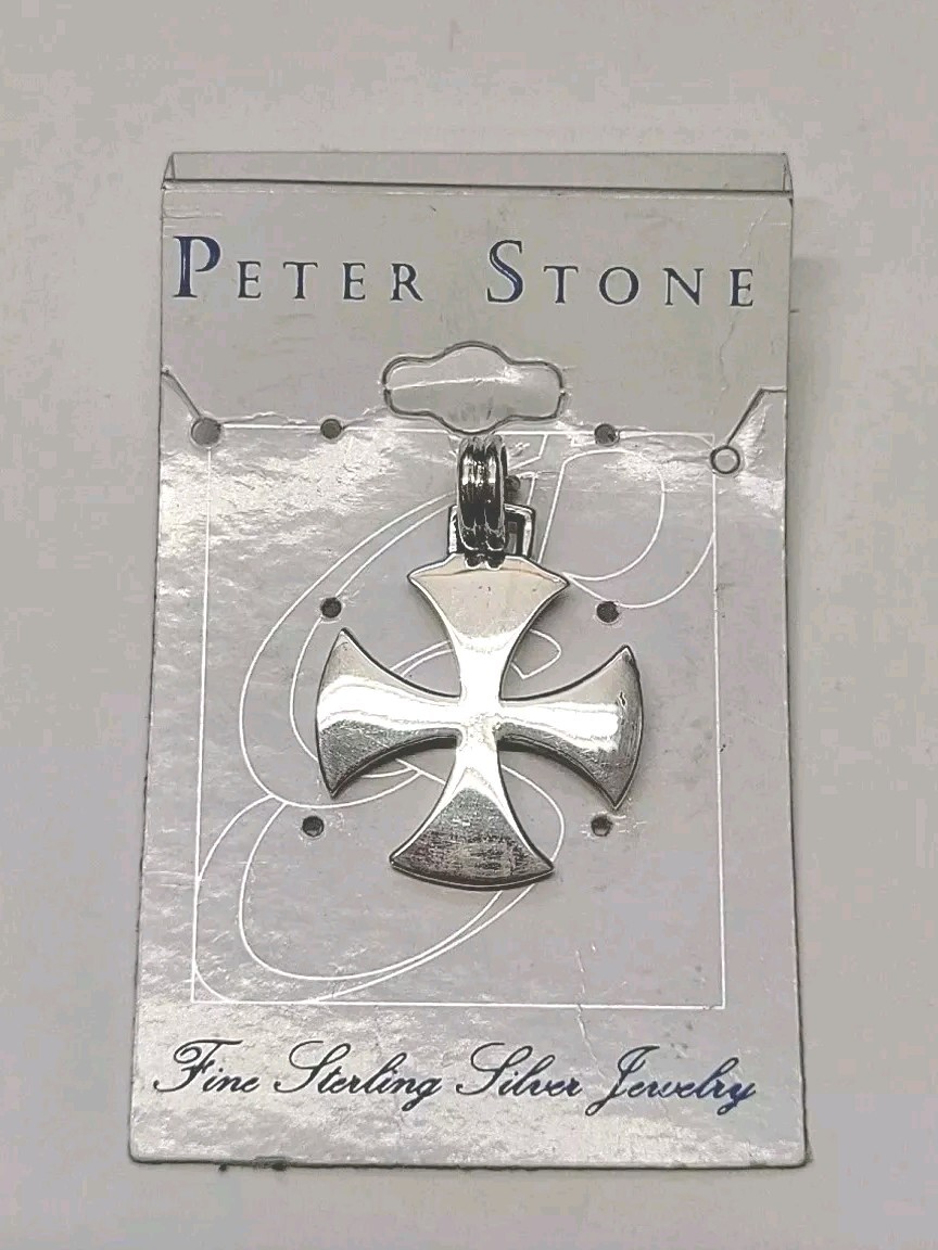 New Vintage Sterling Silver Peter Stone Alisee Cross Of France 