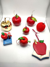 Lot of 8 Apple Christmas Ornaments