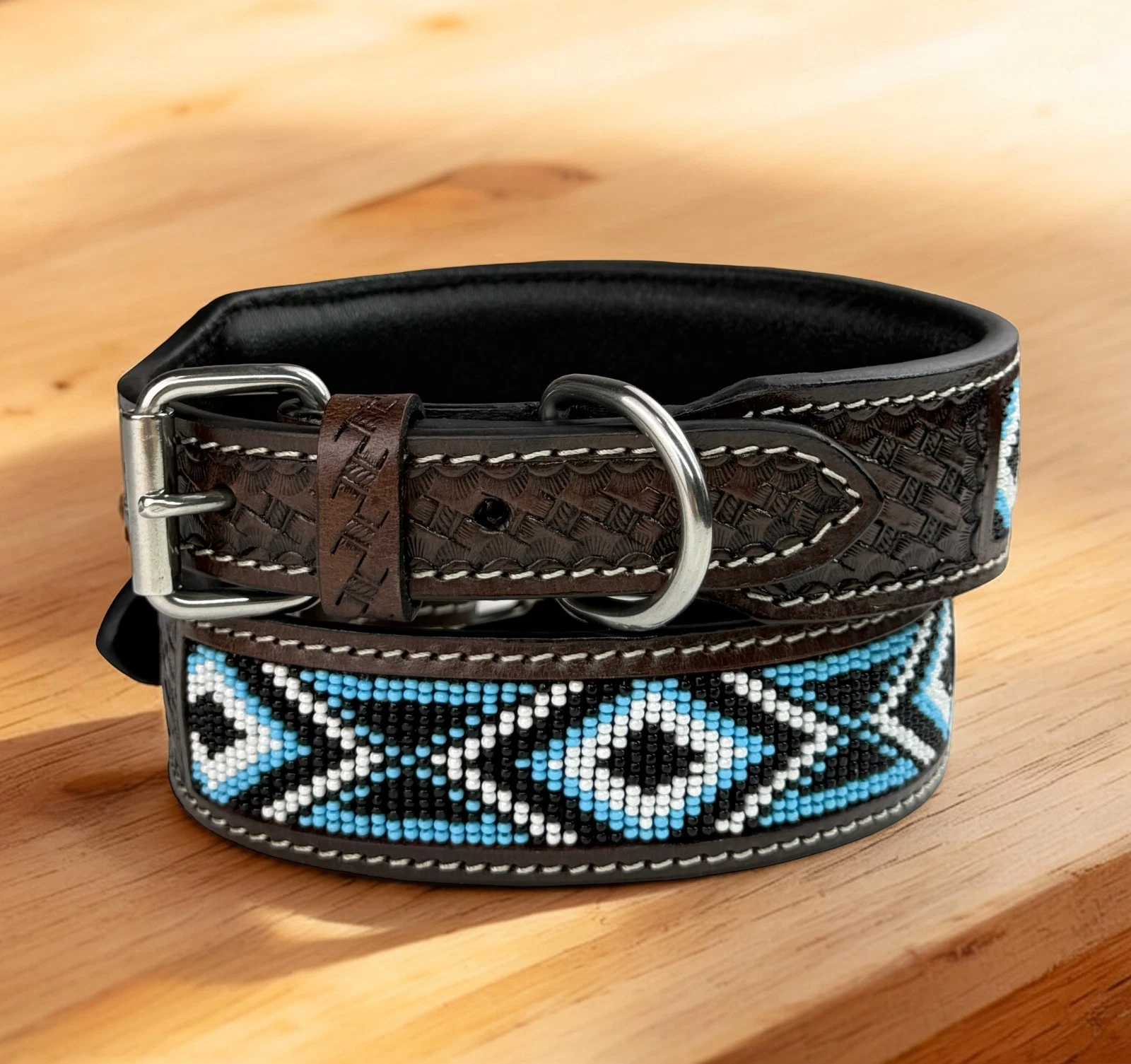 Western Leather Beaded Handmade Pet Dog Collar Heavy Duty Hand Tooled Adjustable
Opens in a new wind