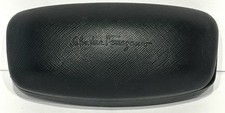 Salvatore Ferragamo Black Clamshell Glasses Case