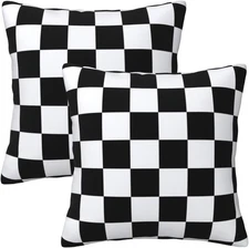 Checkered Pillow Covers 18x18 in 18" x (Pack of 2), 