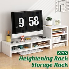 Home Office Computer Monitor Riser Stand Office Desk Storage Shelf Multi AU
