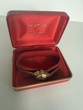 Vintage Montine Ladies Swiss Watch 17 Jewels Incabloc Gold Plated + Box & Papers