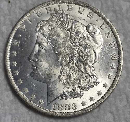1883 O Morgan Silver Dollar. Estimated Uncirculated Mint State 63. A0442.