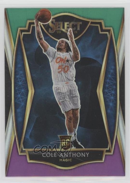 2020 Panini Select Premier Level Green White Purple Prizm Cole Anthony #177 7l6