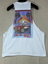  In-N-Out Burger White California Cropped Tank Top Size XL Men's Cutoff 