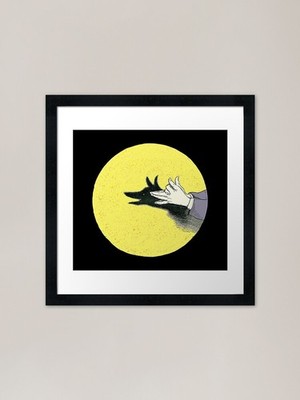 Hand Shadow - The Fox Gerahmte Kunst Pr Gerahmtes Wandbild Poster Leinwanddruck Bild