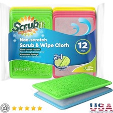 Non Scratch Kitchen Cleaning Sponge Cloth Reusable Eco Friendly 12 Pack New