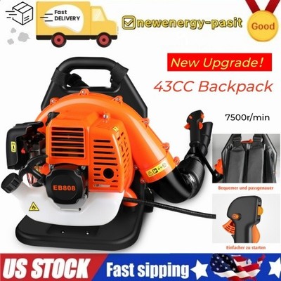 43CC Backpack Leaf Blower Gas Powered Snow Blower 665CFM 2-Stroke 3HP