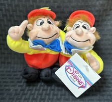 Disney Store Alice In Wonderland Tweedle Dee Tweedle Dum 8" Bean Bag Plush-Cute 