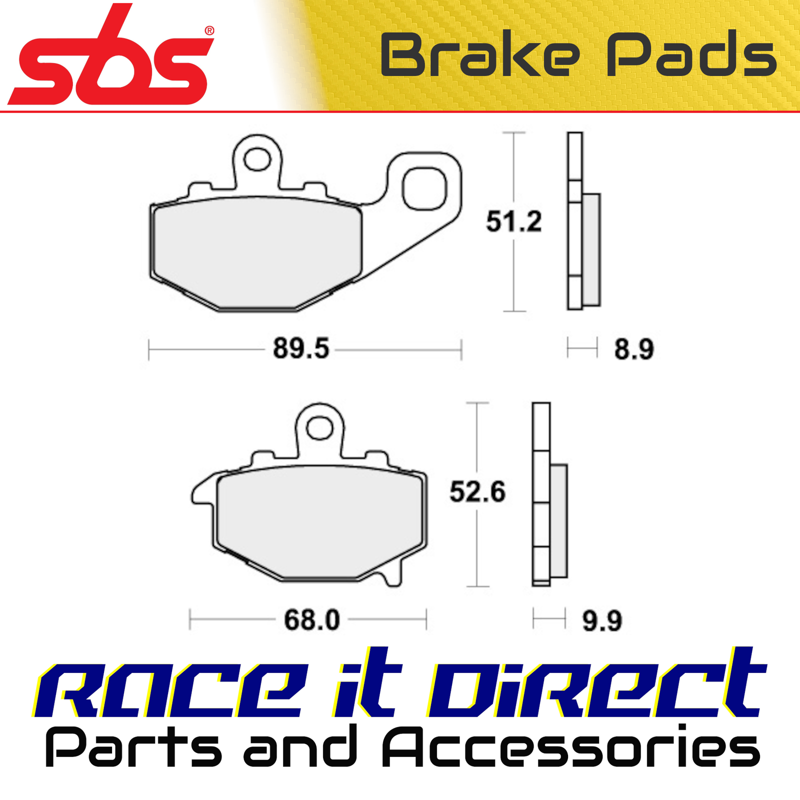 Brake Pads for KAWASAKI VERSYS 650 CITY ABS 2012 Rear Organic Street SBS
