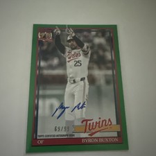 2026 Topps Series 1 #91A-BBU Byron Buxton On Card Auto Green /99 SP