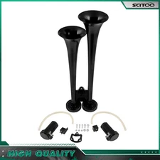 SCITOO Dual Trumpet Air Train Horn Dual Compressors Kit 148DB 12V For Truck Boat
