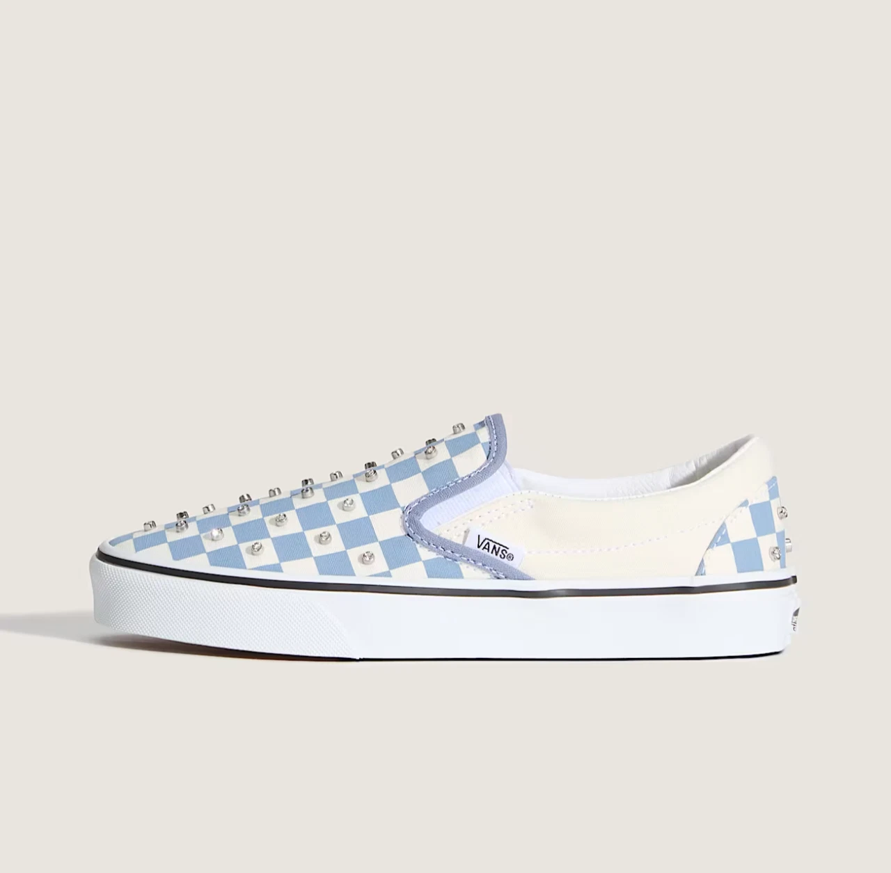 Vans Classic Slip-On Unisex Shoes in White and Blue All Sizes