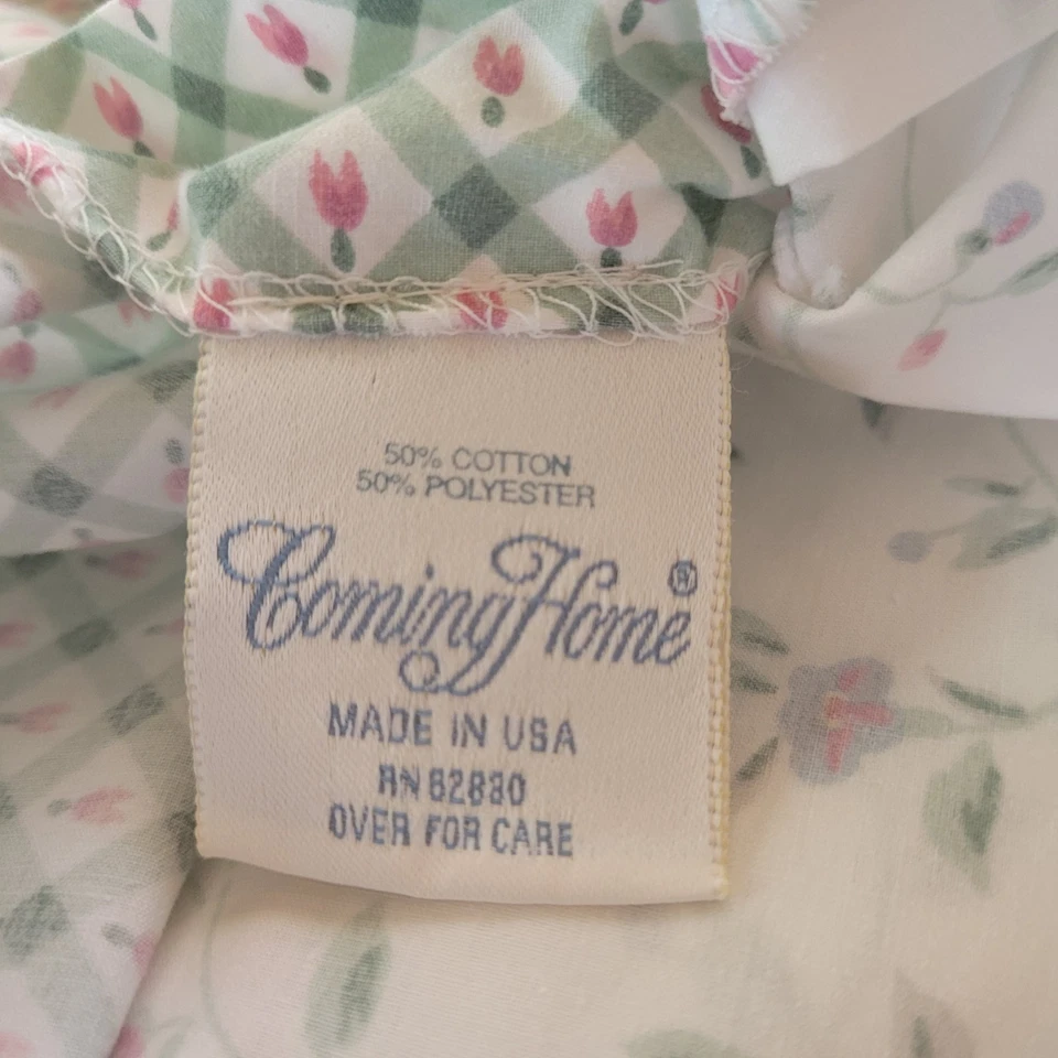 Coming Home Full Duvet Cover & 2 Shams Green & Pink Floral 80x90 - Image 2 of 4