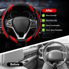 Coprivolante Auto in Pelle Nastro Coprivolante Antiscivolo Cuoio Universale - Miniatura 4