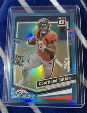 2023 Donruss Optic Courtland Sutton Aqua Prizm /299 Broncos - captain - Denver