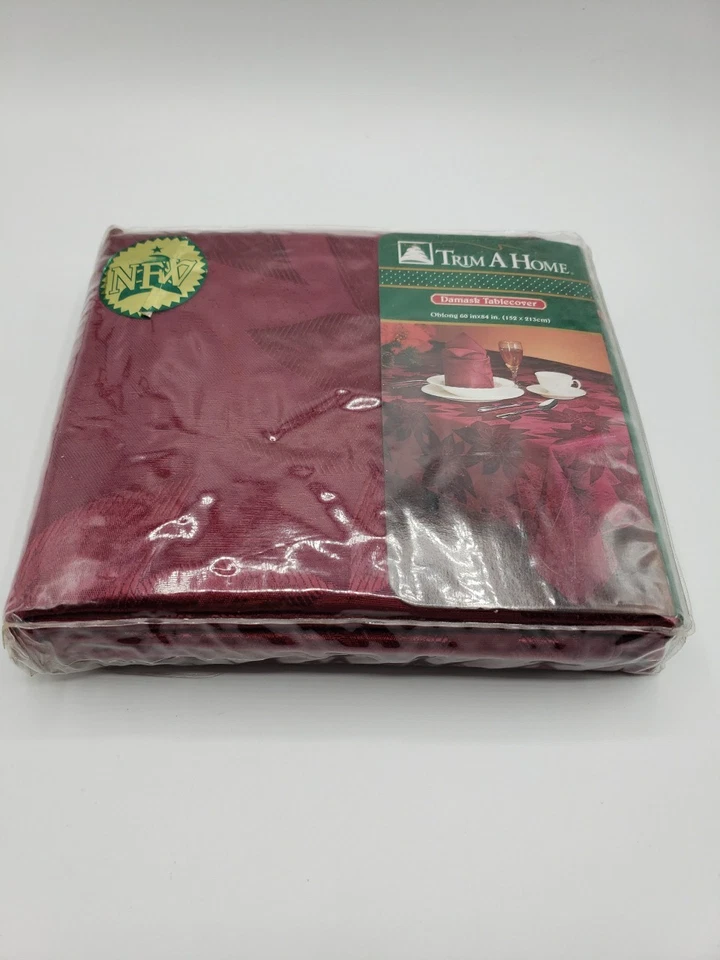 Mantel Damasco 60x84 Holiday Poinsettias Foto 2 de 4