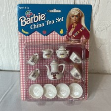 Vintage 1994 Mattel Barbie 13pc China Tea Set Miniature Doll Dishes