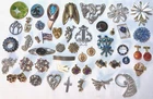 Lot Costume Jewelry 1890 - 1970 Victorian Sterling Silver Signed Pell Renoir 40+
