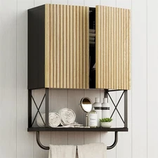 Bathroom Wall Medicine Cabinet, Fluted Hanging Bathroom Wall Mounted Cabinet ...