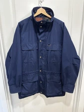 VTG Eddie Bauer Mens Large Wool Blanket Lined Chore Coat Jacket Mountain Parka