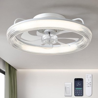 6 Speed Low Profile Ultra Quiet Ceiling Fan with Light