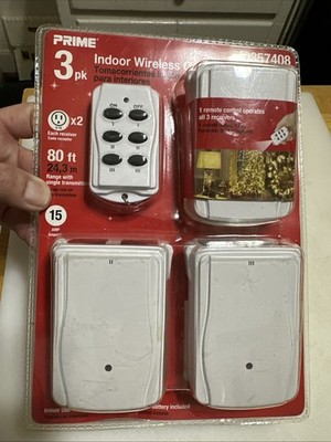 Wireless Remote 3-Piece Indoor Wireless Transmitter, White , Remote Control