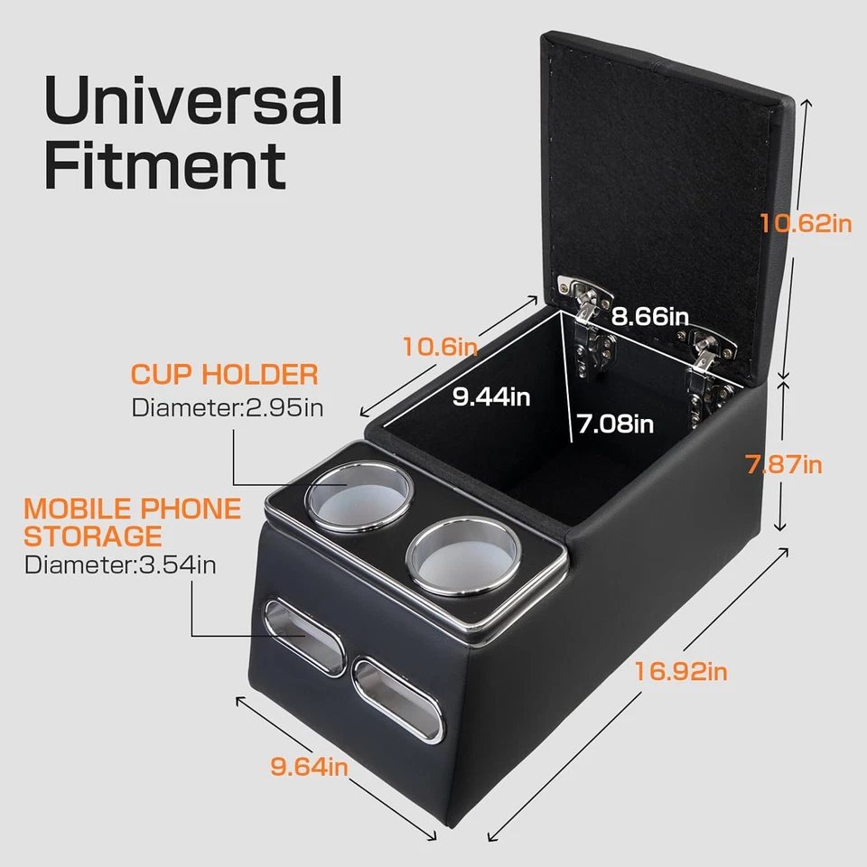 Consolas Centrales Organizador con Portavasos Universal Camión y Coche Asiento de Banco Trasero Foto 4 de 4
