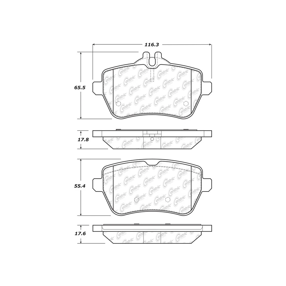 For 2017-2020 Mercedes-Benz SL450 | Centric Rear Disc Brake Pads | Semi-Metallic - Image 4 of 4