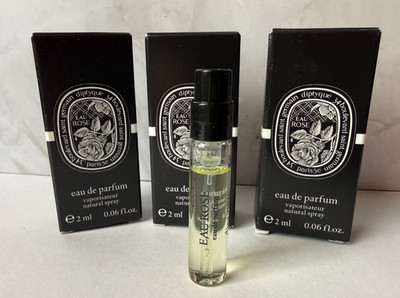 Diptyque 3 Piece Eau Rose Eau de Parfum Travel Spray .06oz/ 2ml each ~ 6ml TOTAL