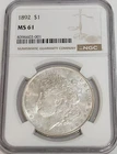 1892 MS61 Morgan Silver Dollar NGC
