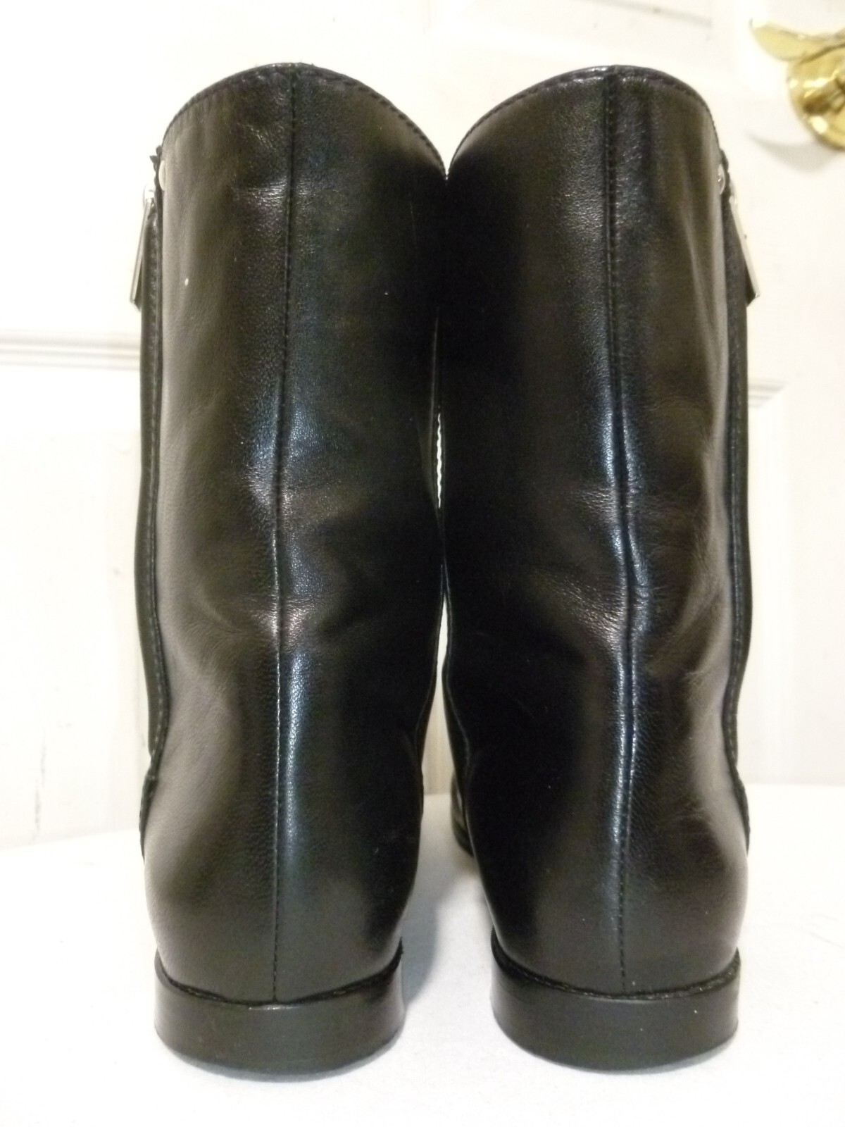 YVES SAINT LAURENT STIVALETTI PIATTI DONNA NERI MORBIDI IN PELLE 371⁄2 US 7