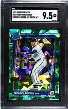 2021 Donruss Optic Trevor Larnach GREEN CRACKED ICE PRIZM /7 SGC 9.5 MINT+ RC