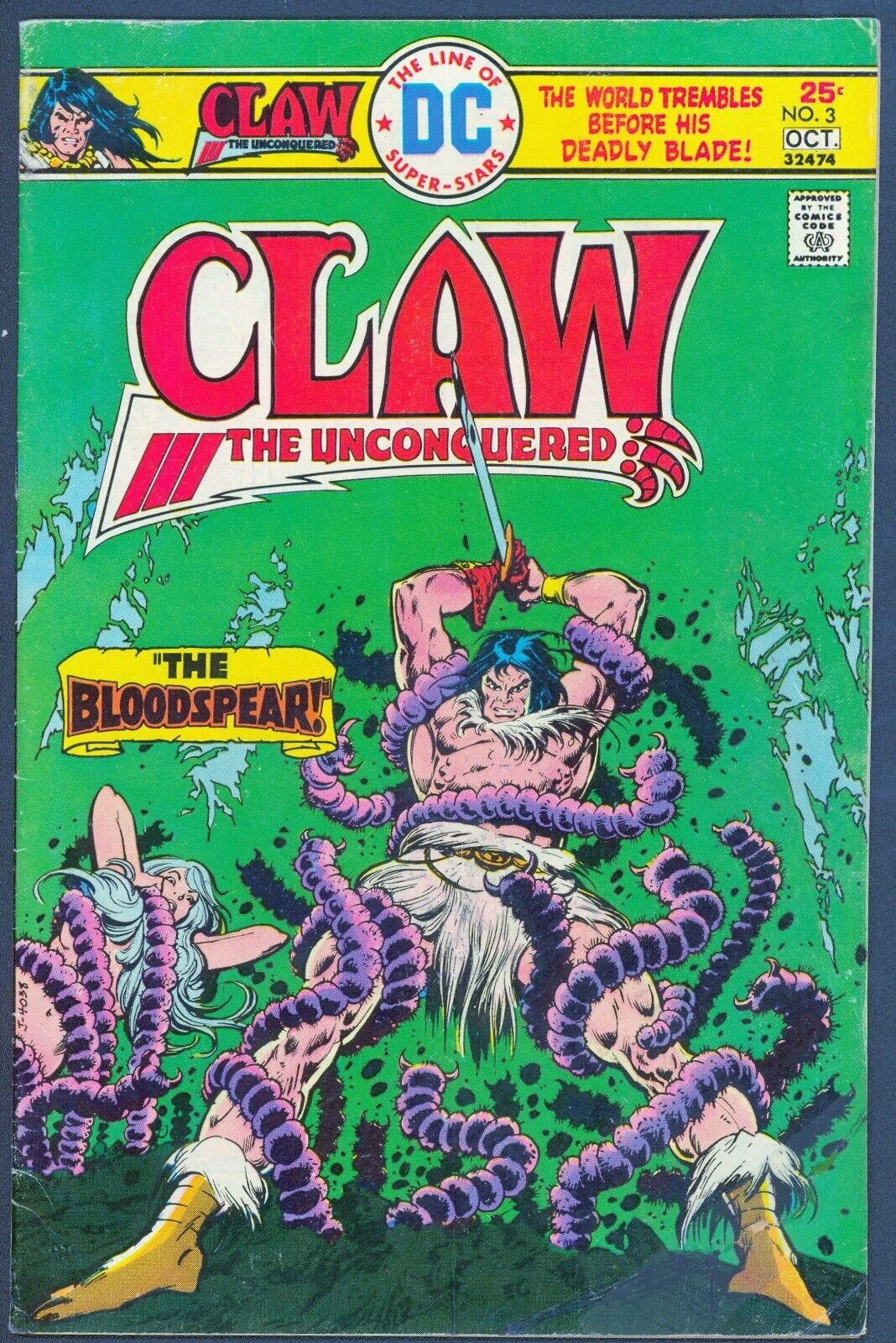 Claw the Unconquered 3 FN+ 6.5 4581 DC Comics 1975